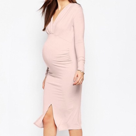 asos blush maternity dress